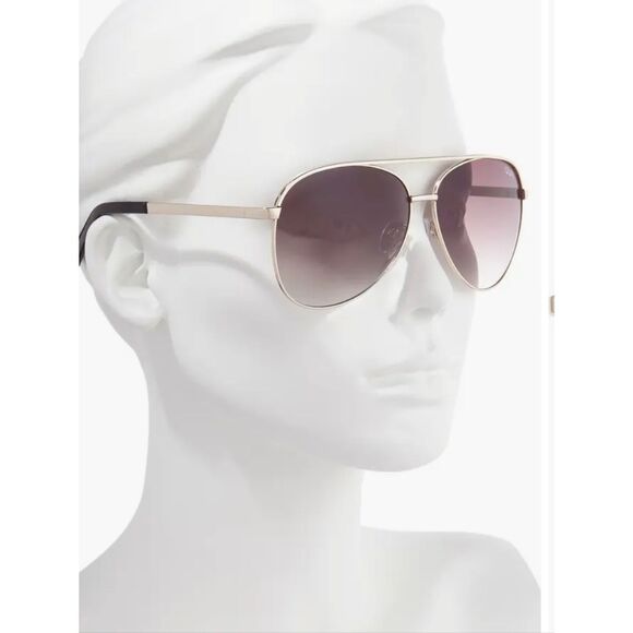 Quay Australia Vivienne 64MM Aviator Sunglasses- Gold/Brown main image 7